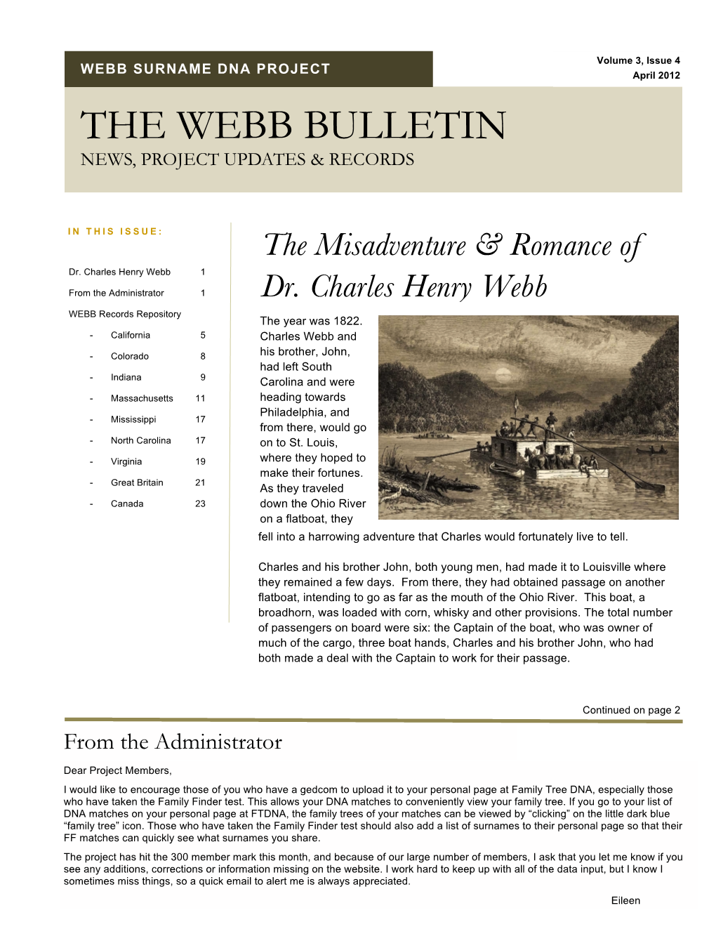 The Webb Bulletin News, Project Updates & Records