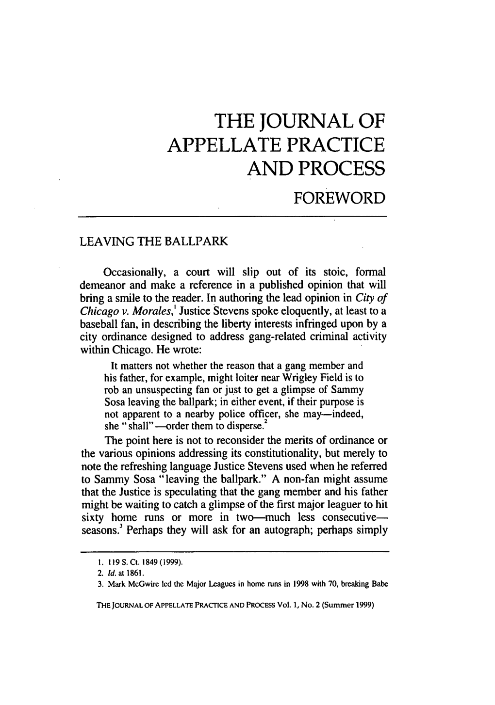 Appellate Practice and Process Foreword