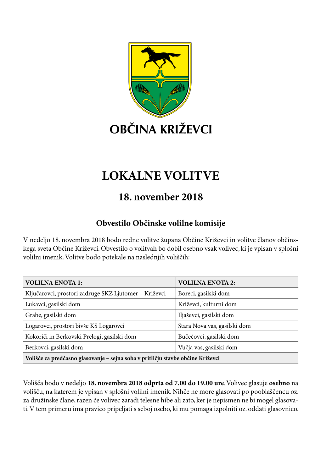 Obcina Krizevci VOLITVE Seznamkandidatov-2018.Indd