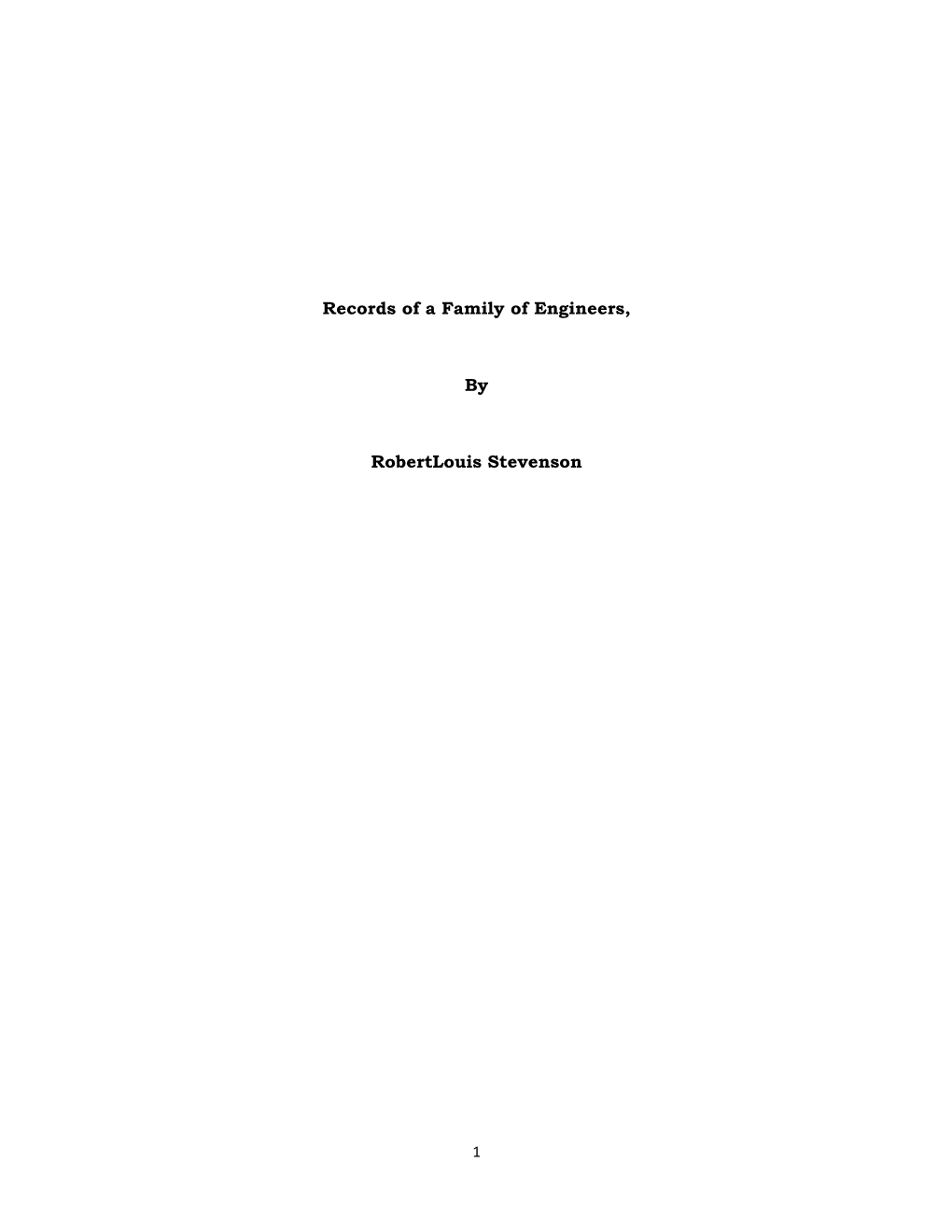 Records of a Family of Engineers, by Robertlouis Stevenson