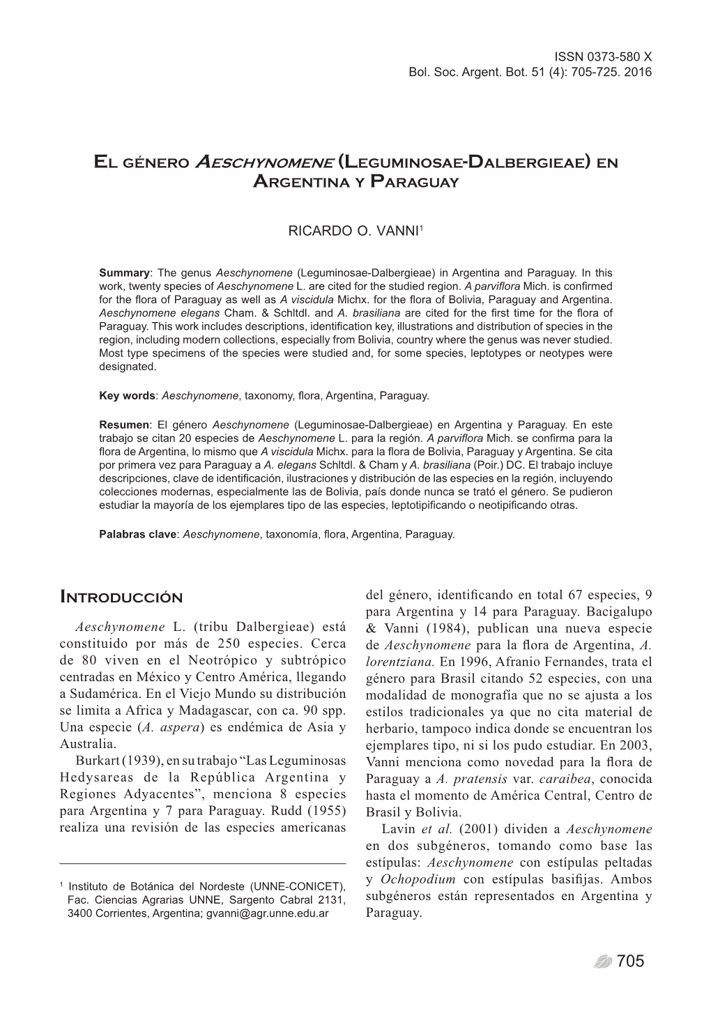 El Género Aeschynomene En Argentina Y Paraguay