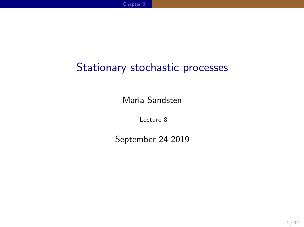 Stationary Stochastic Processes