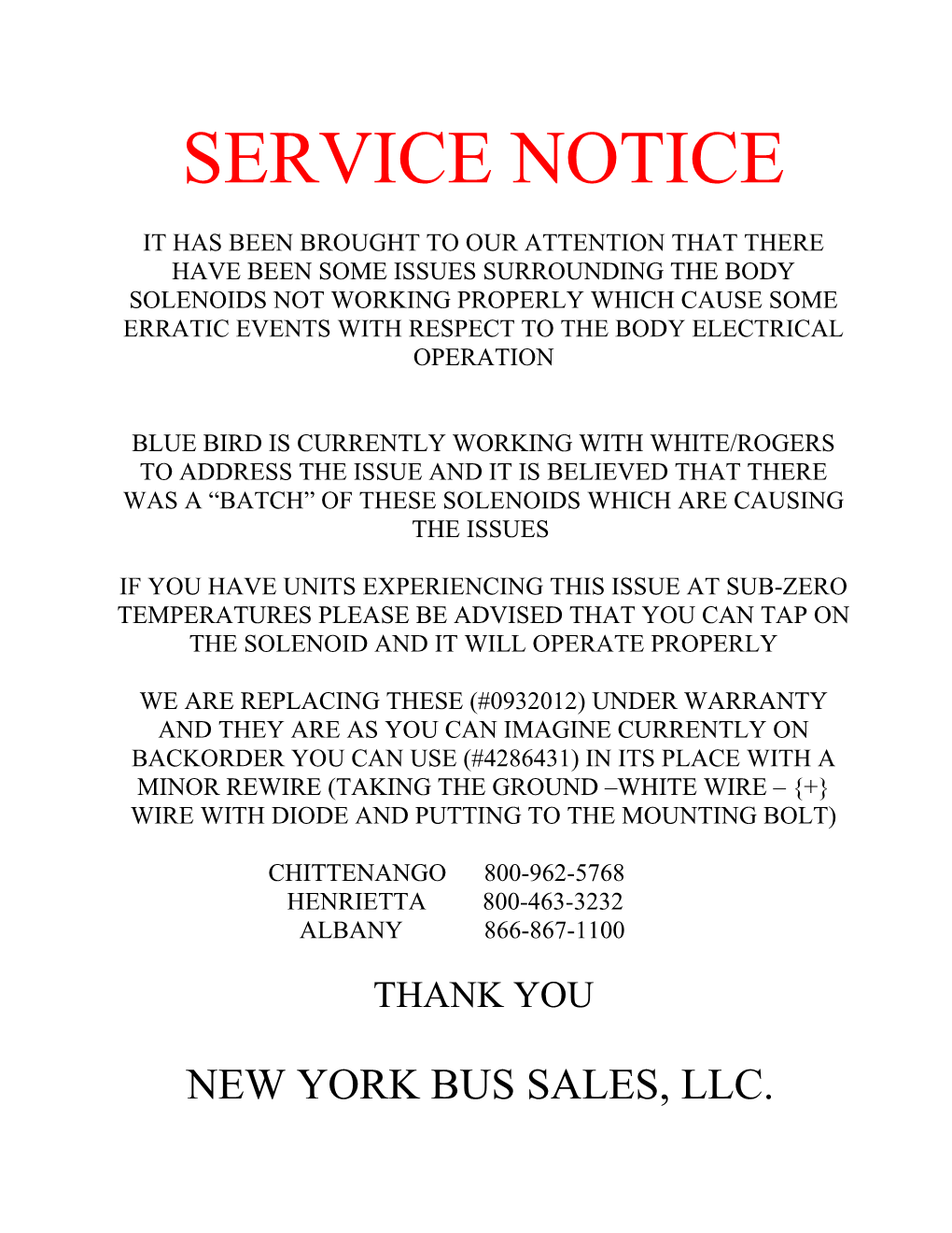 Service Notice