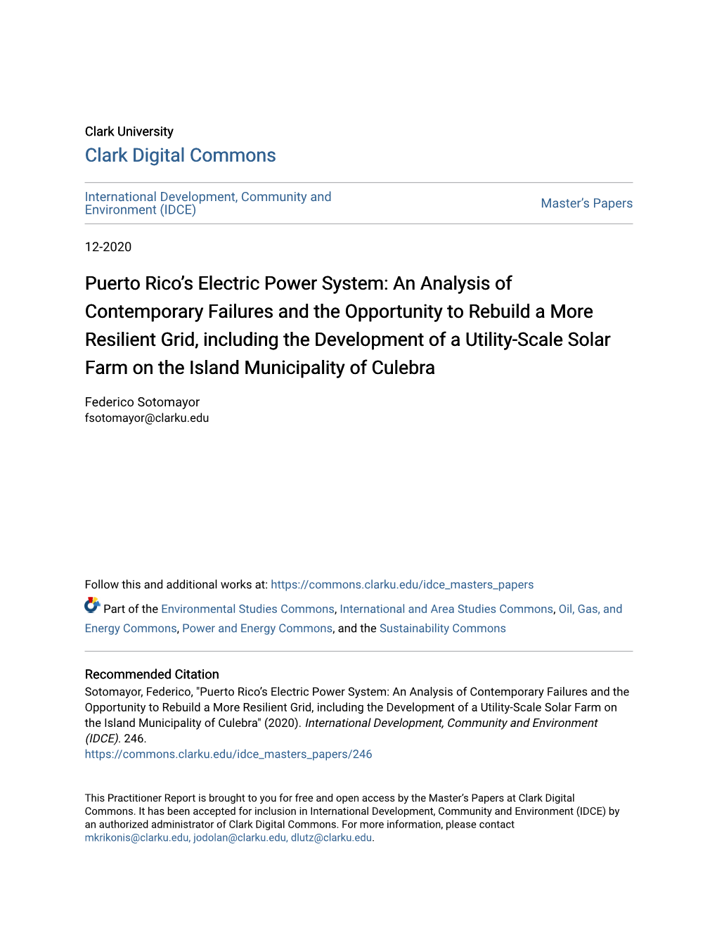 Puerto Rico's Electric Power System