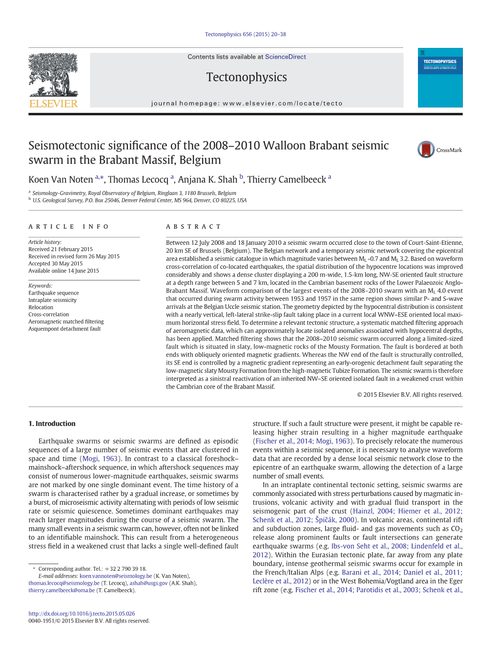 Tectonophysics 656 (2015) 20–38