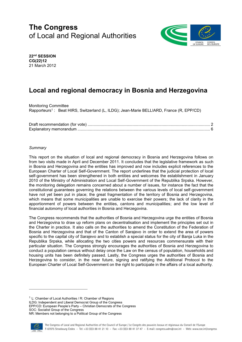 The Congress of Local and Regional Authorities