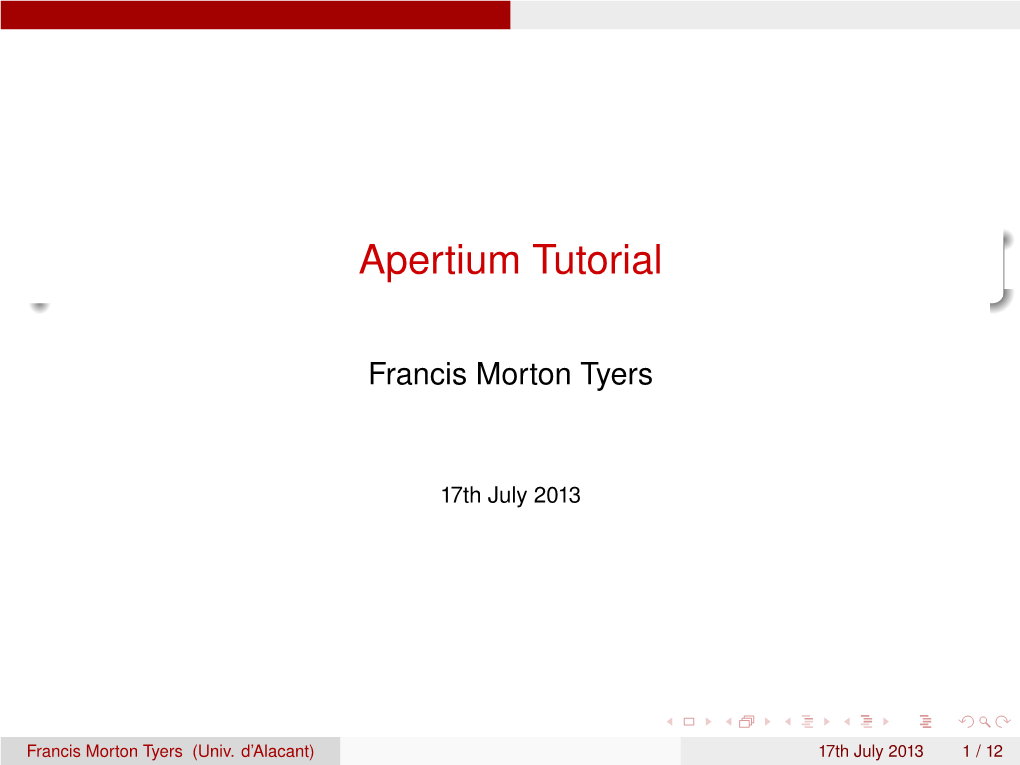 Apertium Tutorial