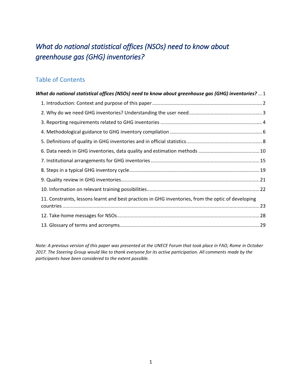 (Nsos) Need to Know About Greenhouse Gas (GHG) Inventories?