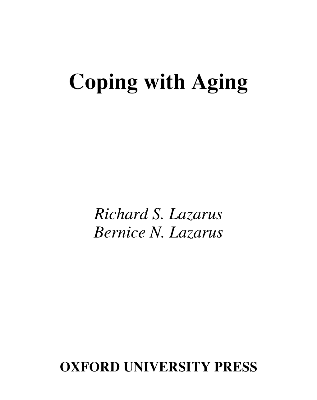 Coping with Aging