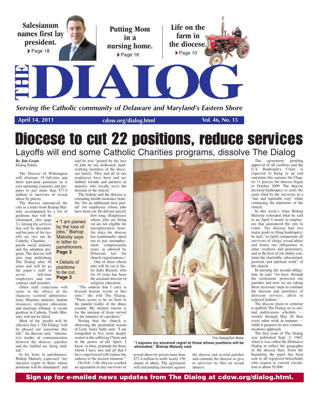 Diocese to Cut 22 Positions, Reduce Services