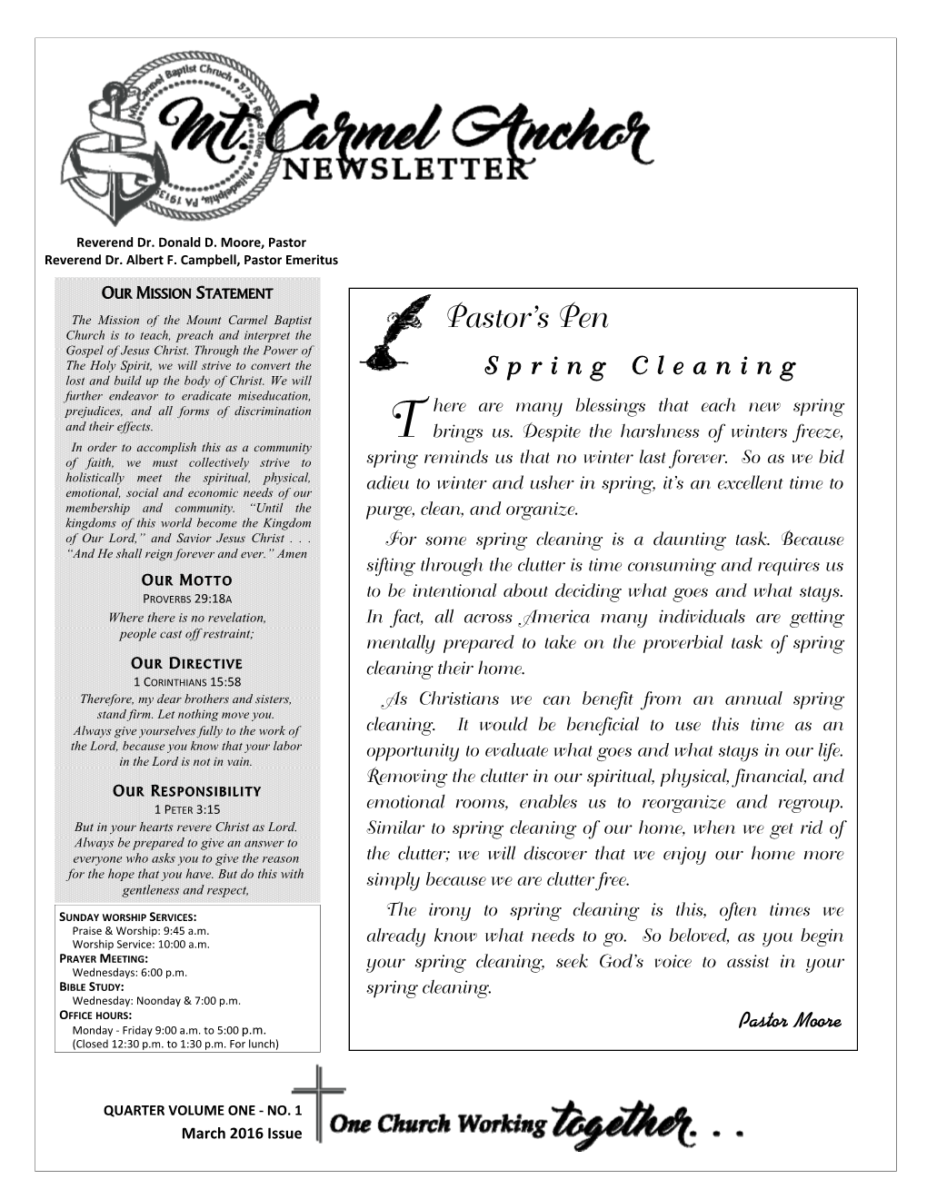 MCA 1St Quarter Newsletter