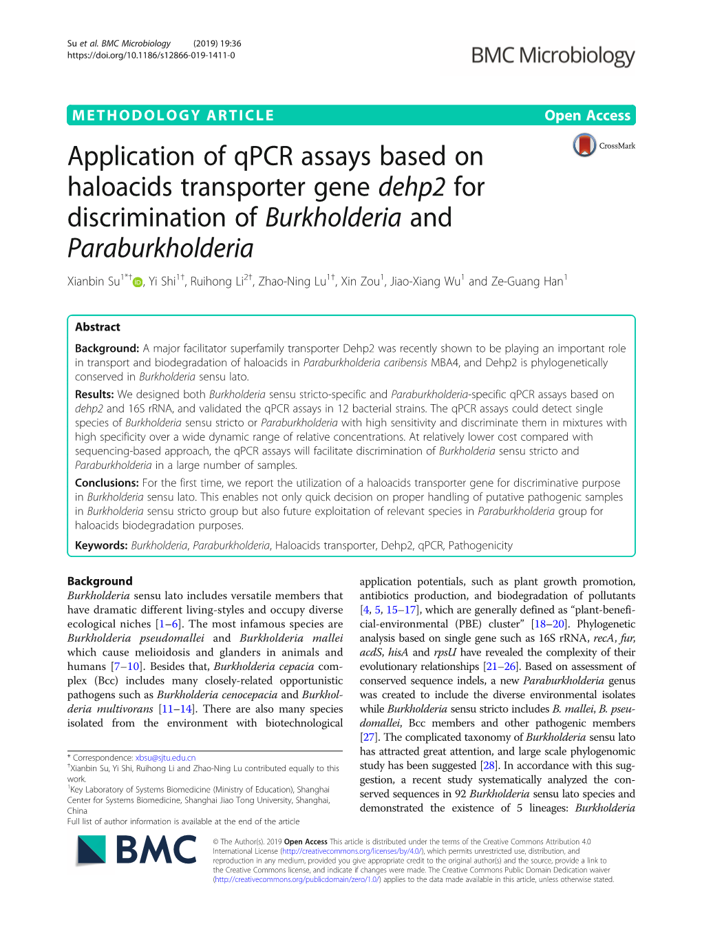 Application of Qpcr Assays Based on Haloacids Transporter Gene Dehp2