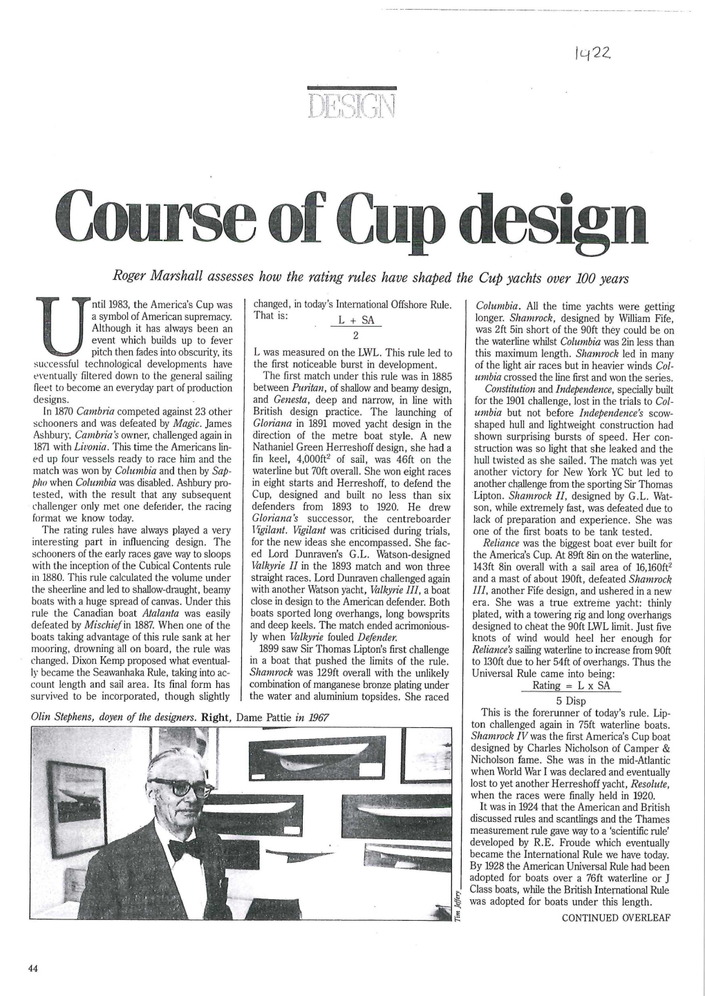 Course of Cup Design