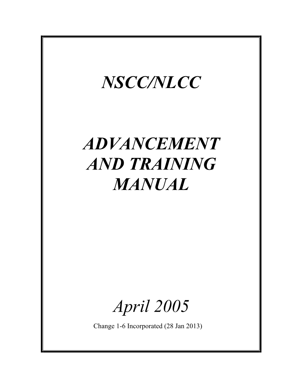 Advancement and Training Manual