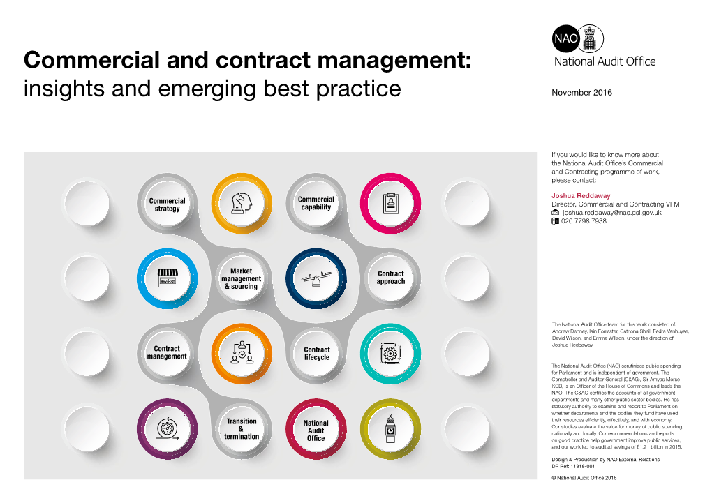 Commercial and Contract Management: Insights and Emerging Best Practice November 2016