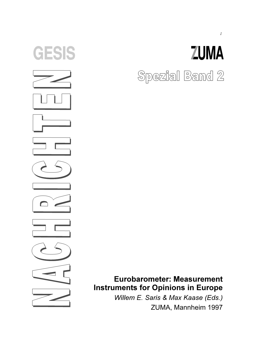 Measurement Instruments for Opinions in Europe