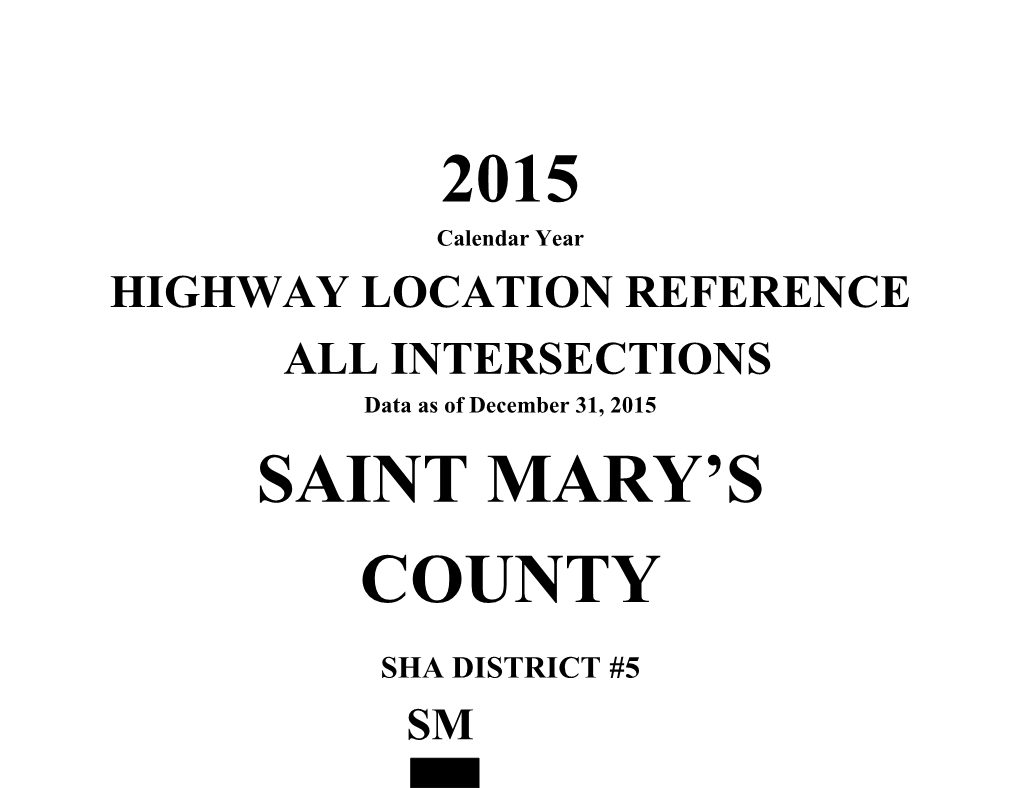 Maryland State Highway Administration Highway Location