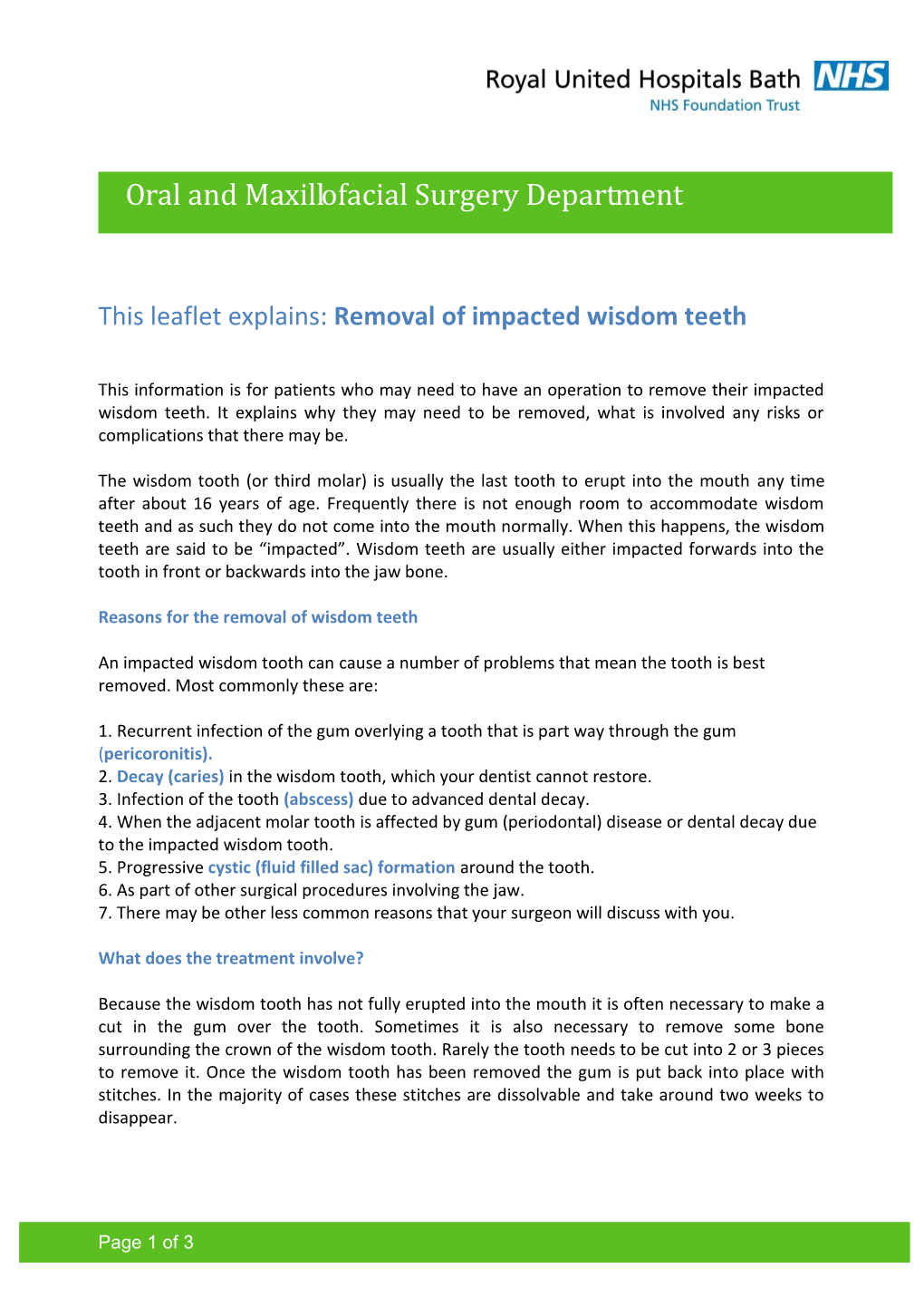 Removal of Impacted Wisdom Teeth