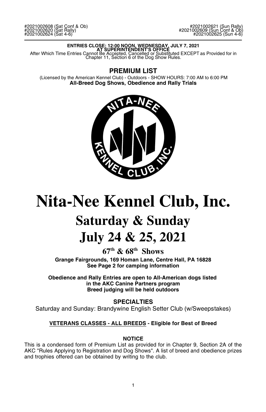 Nita-Nee Kennel Club, Inc