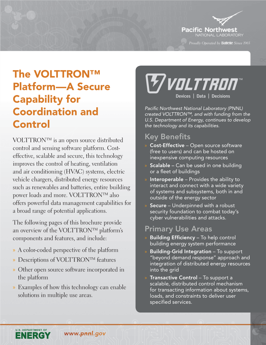 The VOLTTRON™ Platform—A Secure Capability for Coordination