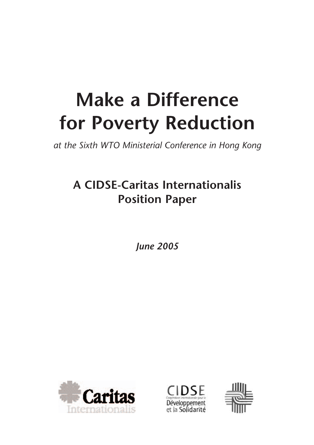 CIDSE MDG Paper