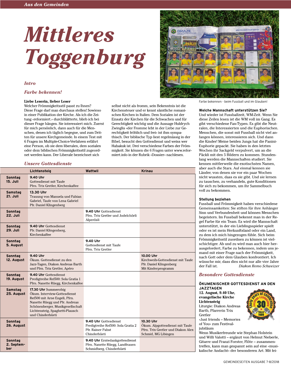 Evangelisch-Reformierte Kirchgemeinde Mittleres Toggenburg
