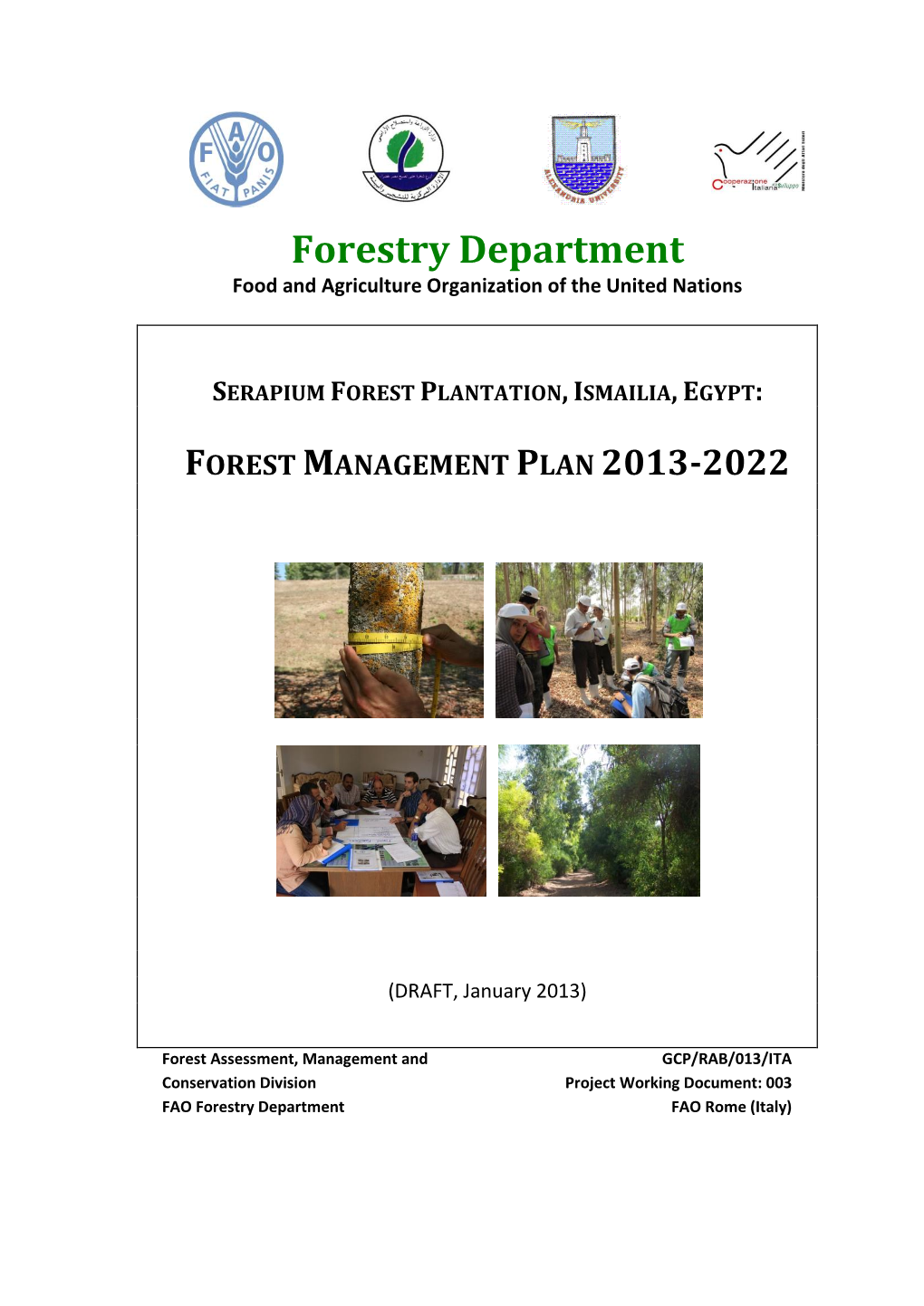 Forestry Department Food and Agriculture Organization of the United Nations