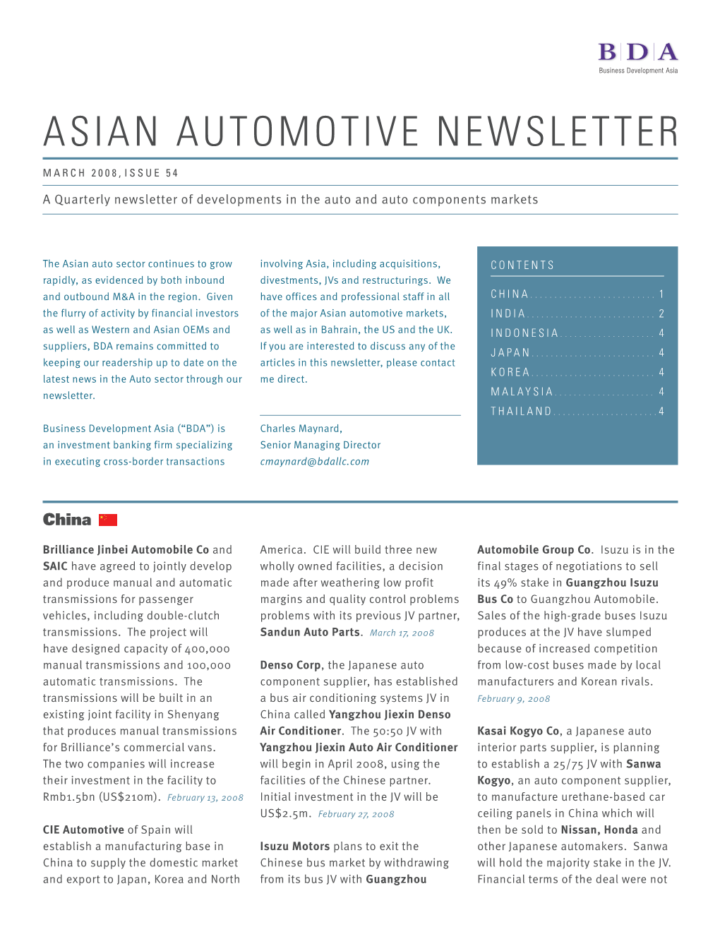 Automotive Newsletter Mar08 Sa.Indd