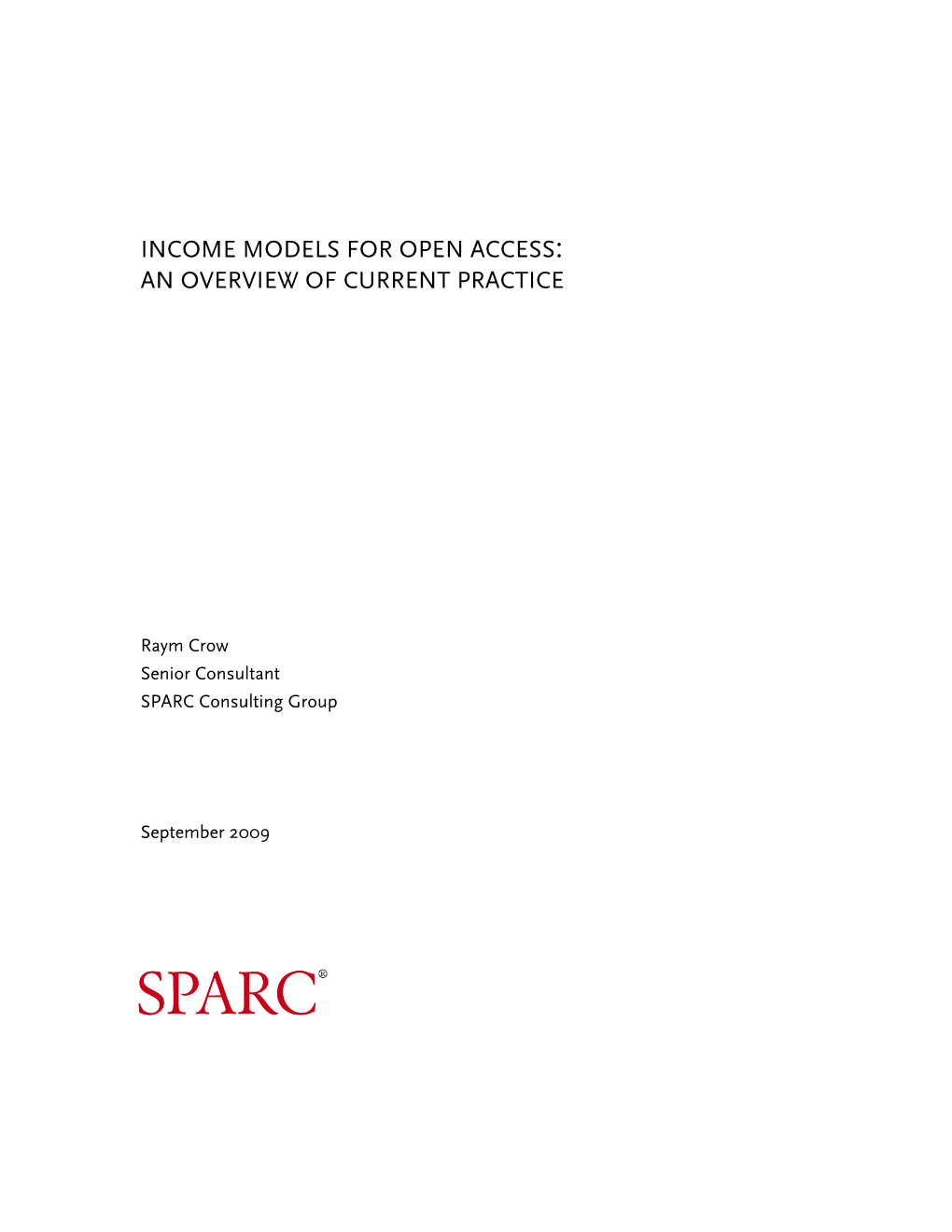 Open Access Income Models