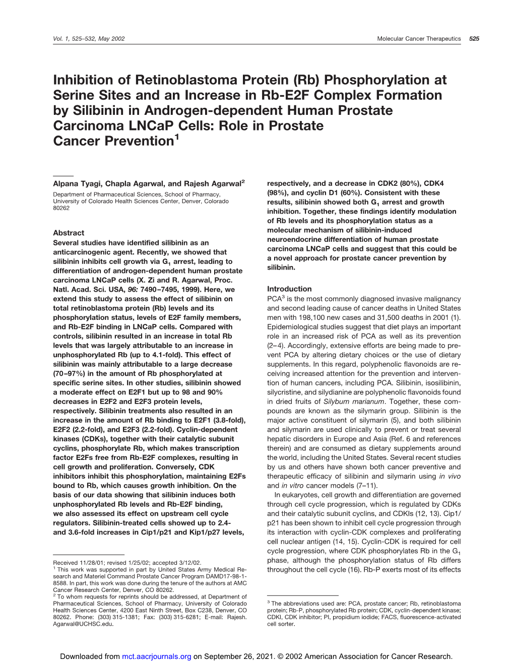 Inhibition of Retinoblastoma Protein (Rb)