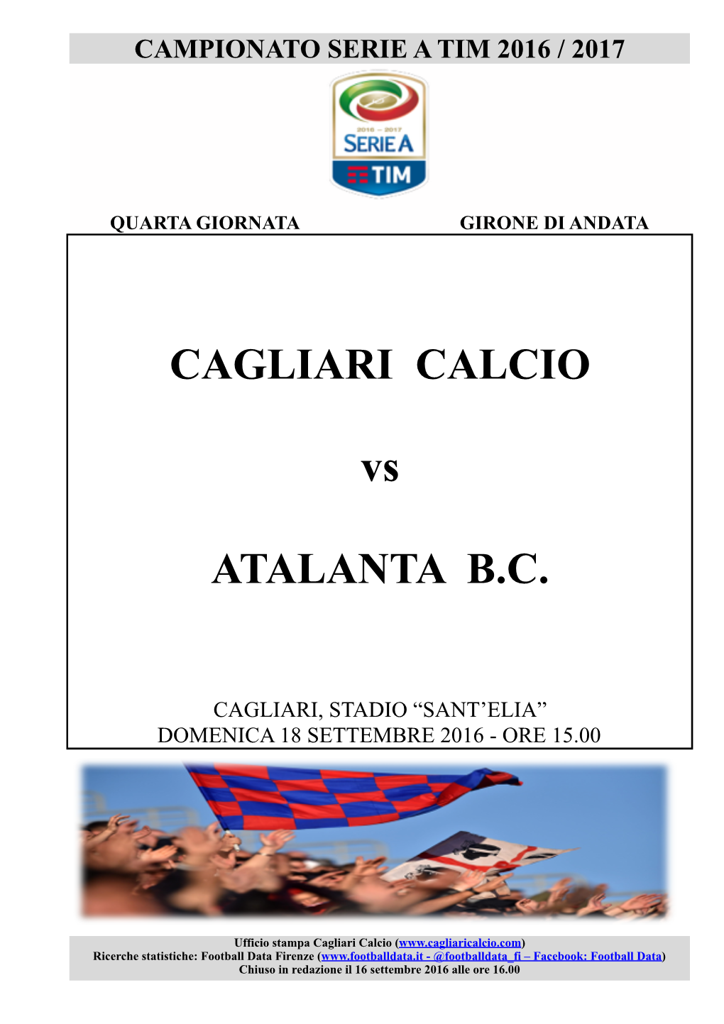 Tutto Su Cagliari-Atalanta