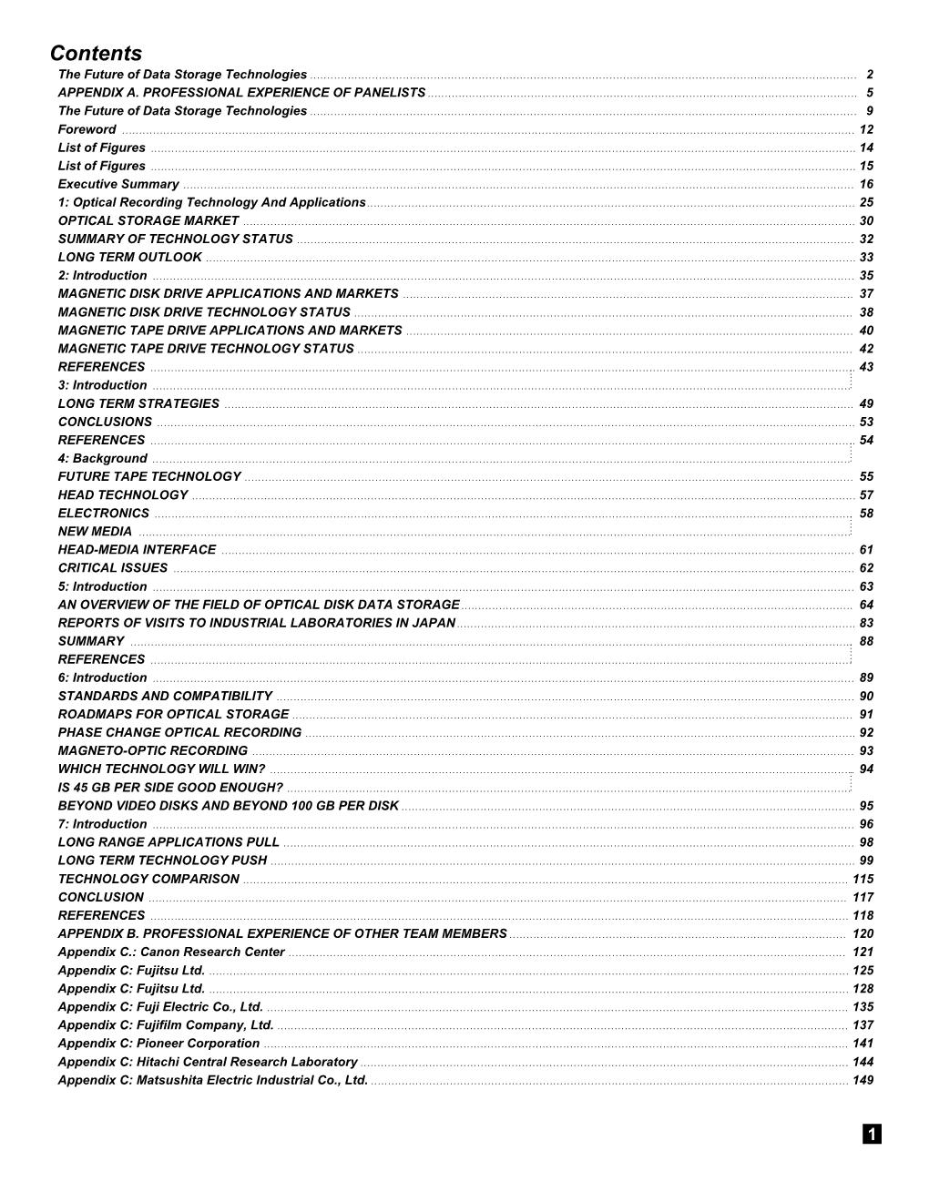 Contents the Future of Data Storage Technologies 2 APPENDIX A