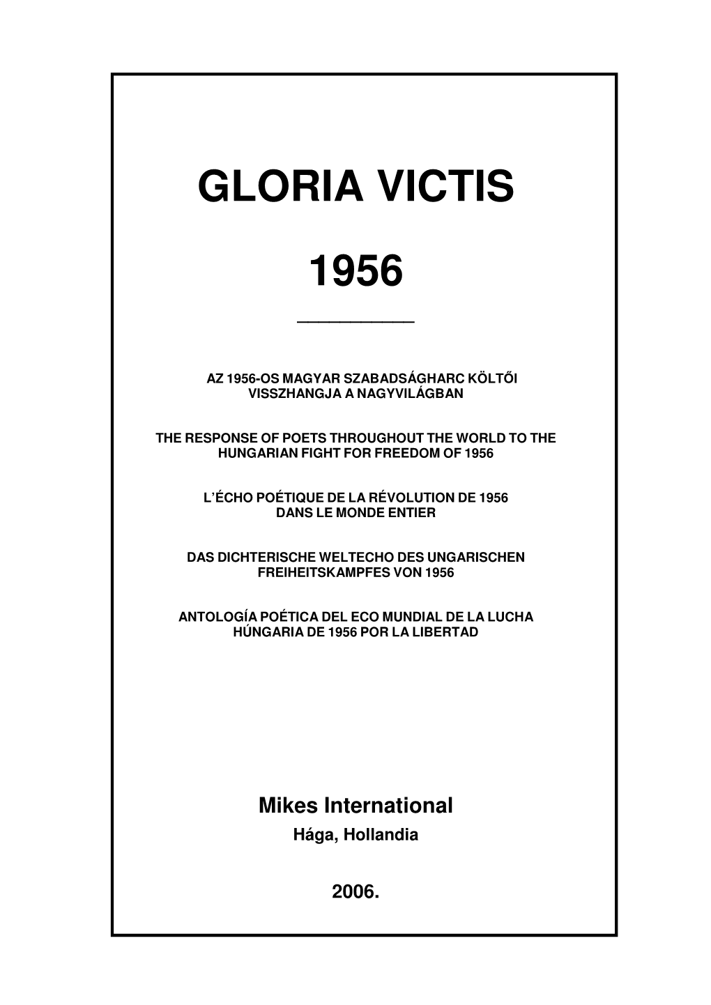 Gloria Victis 1956
