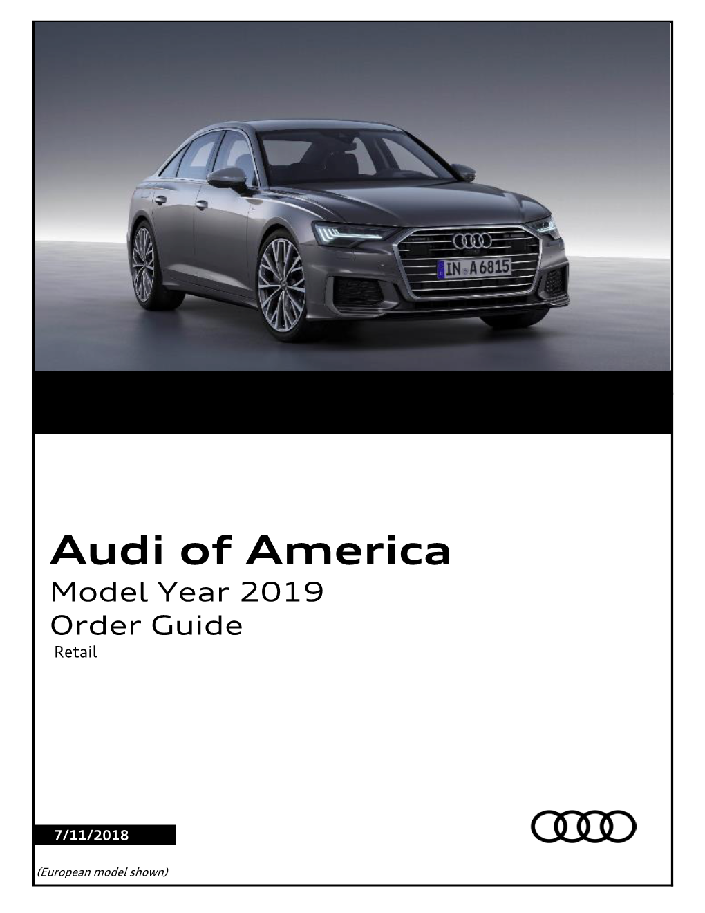 Audi Order Guide 2019 USA (Retail)