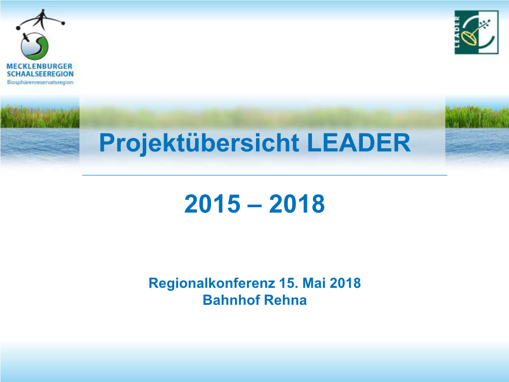 Projektübersicht LEADER