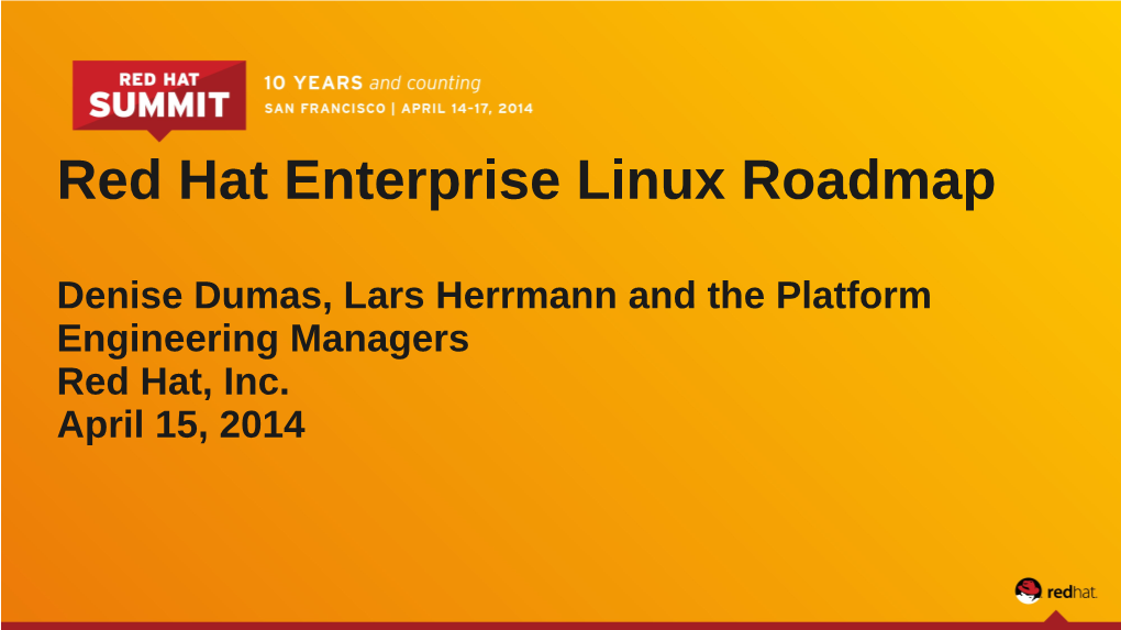 Denise Dumas, Lars Herrmann and the Platform Engineering Managers Red Hat, Inc