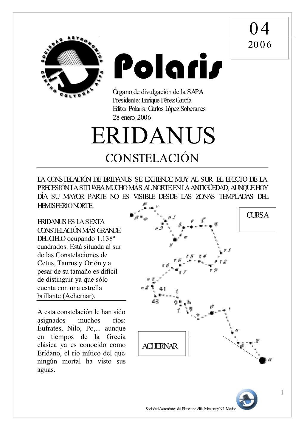 Eridanus Constelación