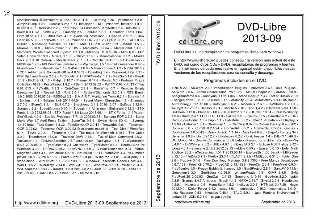 DVD-Libre 2013-09 DVD-Libre Septiembre De 2013 De Septiembre