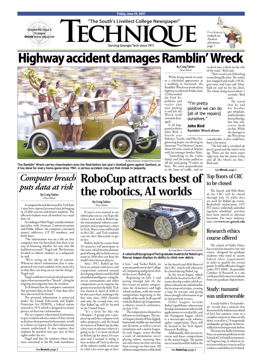 Highway Accident Damages Ramblin Wreck