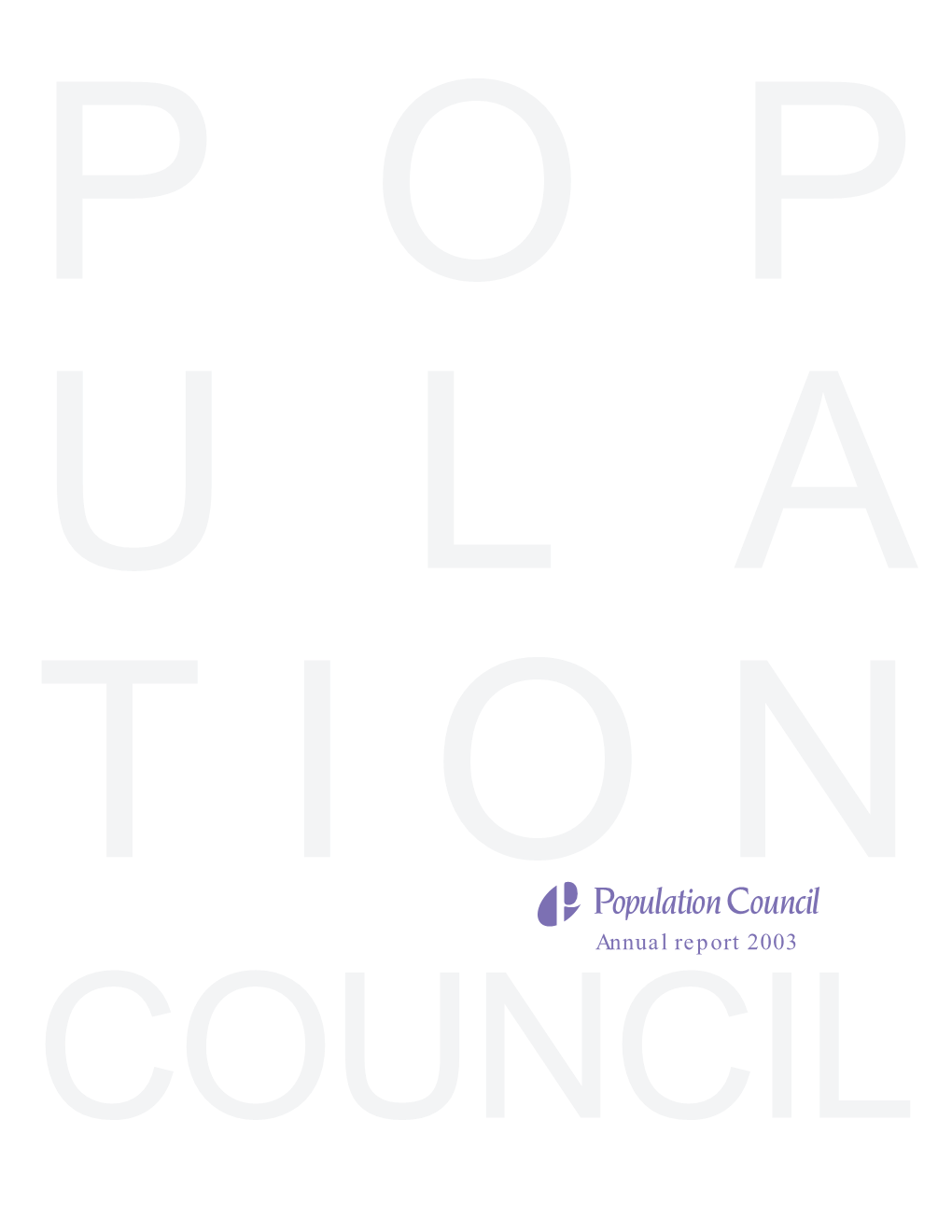 Population Council 2003 Annual Report