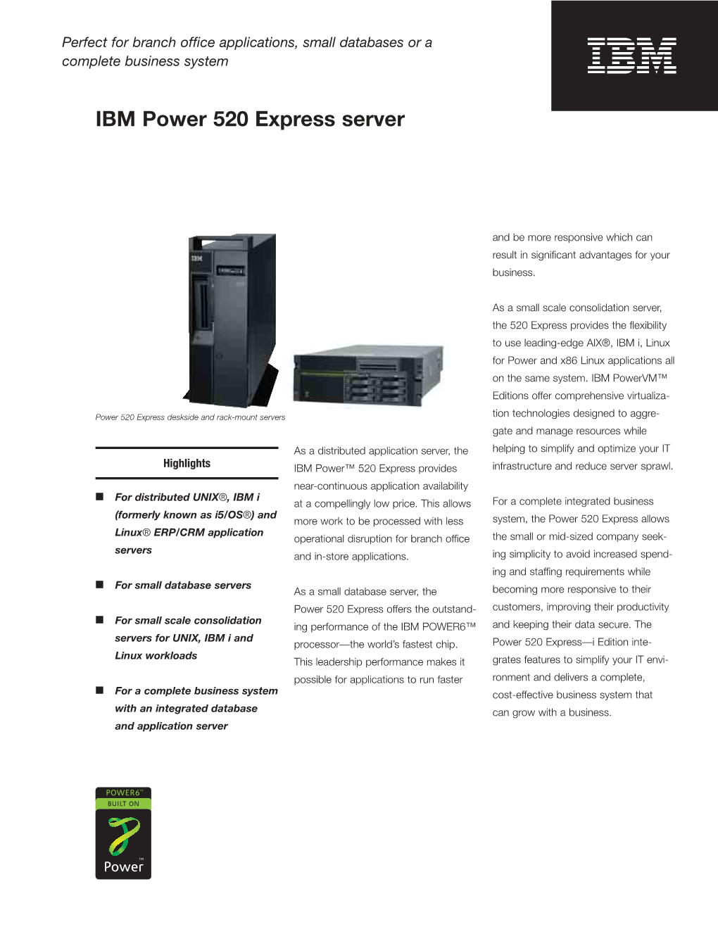 IBM Power 520 Express Server