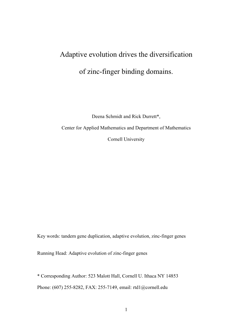 Adaptive Evolution Drives the Diversification of Zinc-Finger Binding