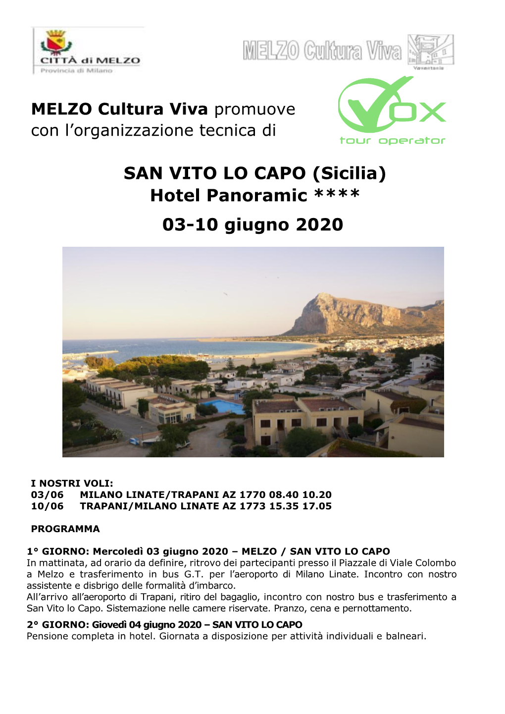 SAN VITO LO CAPO (Sicilia) Hotel Panoramic ****