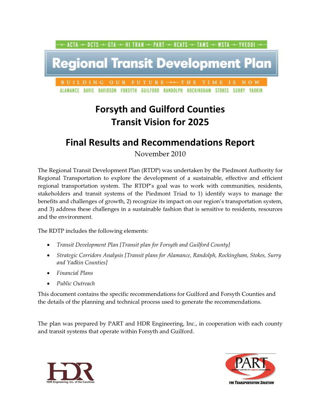 Regional Transit Development Plan