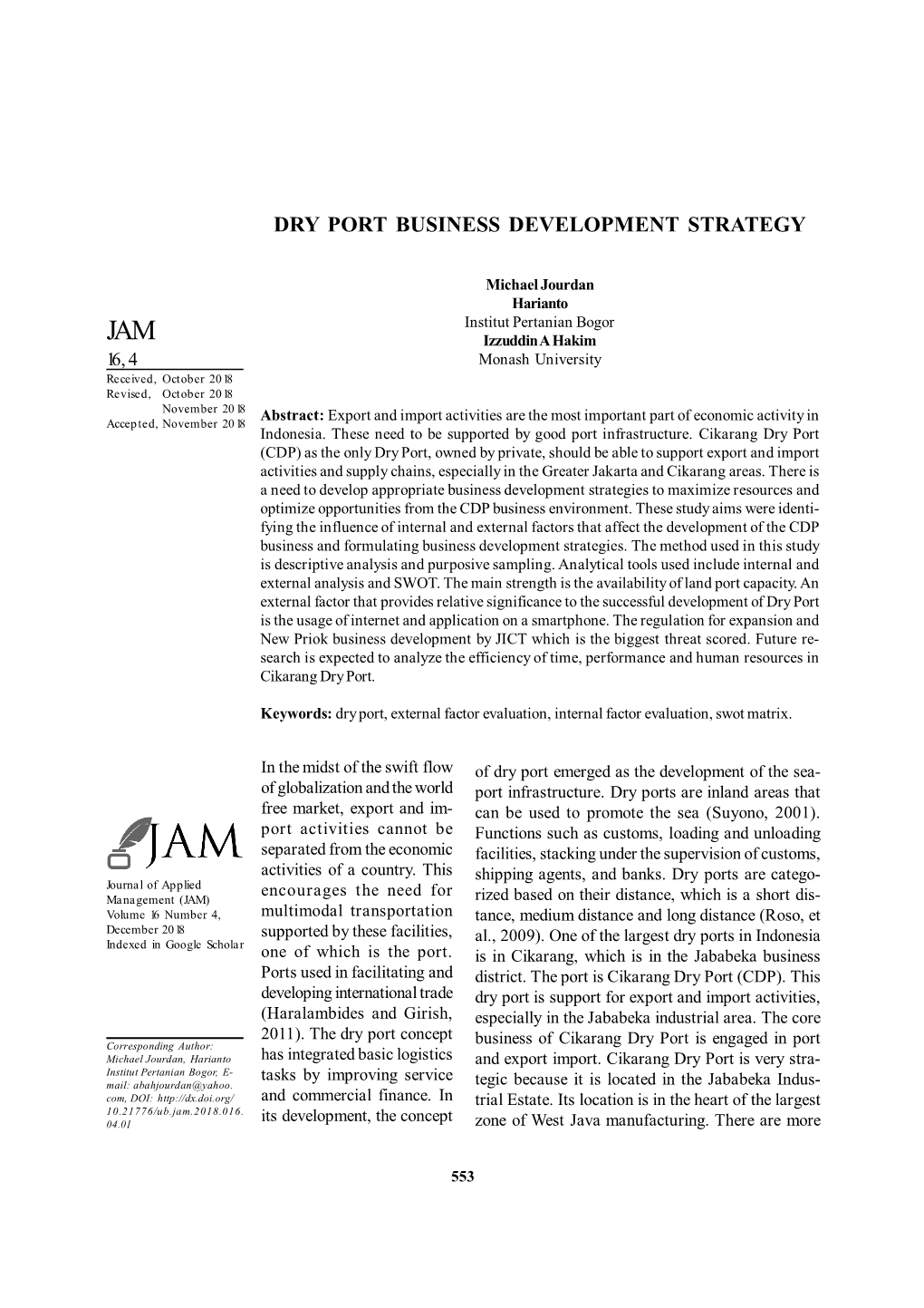 Dry Port Business Development Strategy