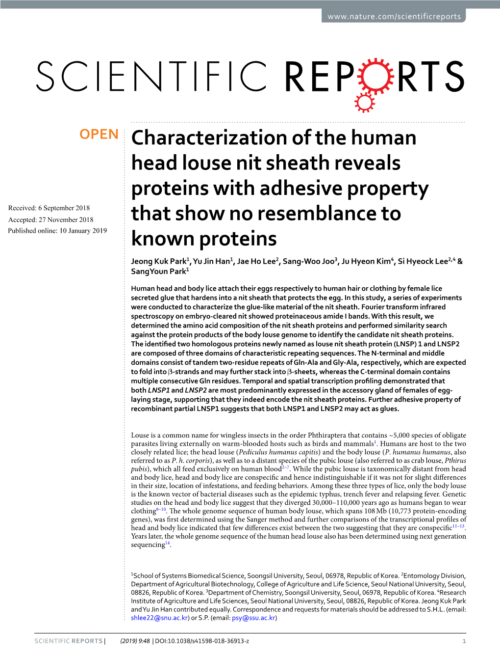 Characterization of the Human Head Louse Nit Sheath Reveals Proteins