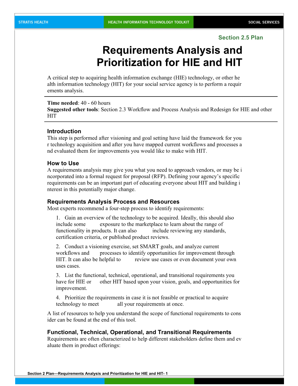 2 Requirements Analysis and Prioritization for EHR and HIE