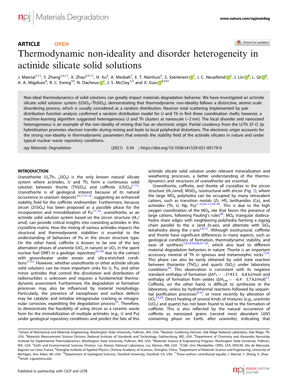 Thermodynamic Non-Ideality and Disorder Heterogeneity in Actinide Silicate Solid Solutions