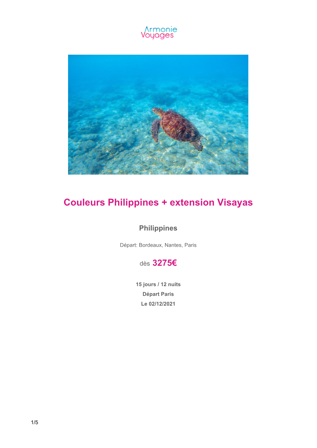 PDF Armonie Voyages Circuit Couleurs Philippines + Extension