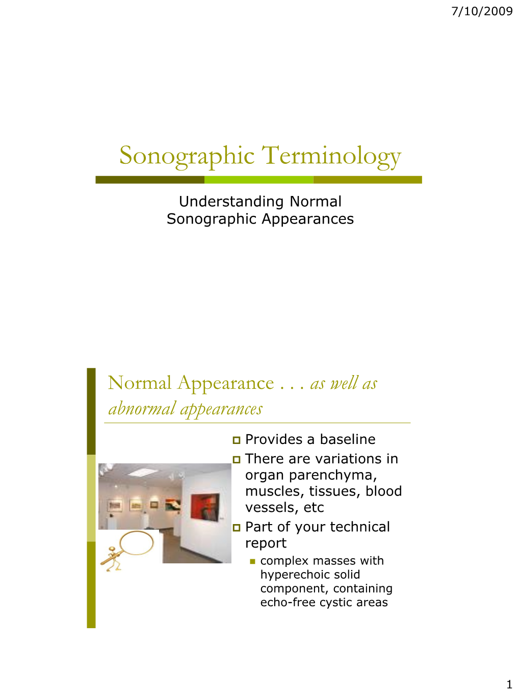 Sonographic Terminology